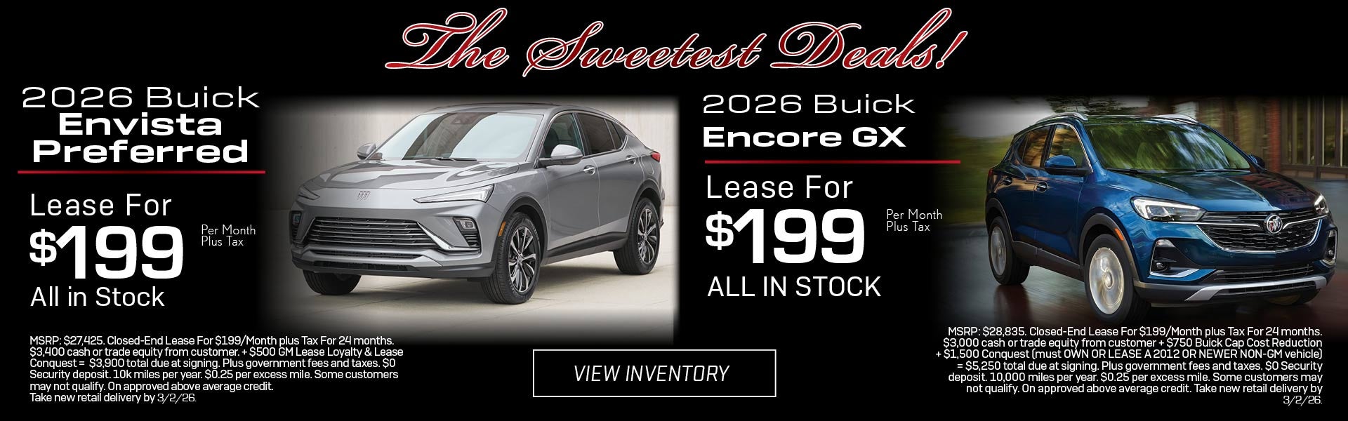 The Sweetest Deals - 2026 Buick Envista & Encore GX
