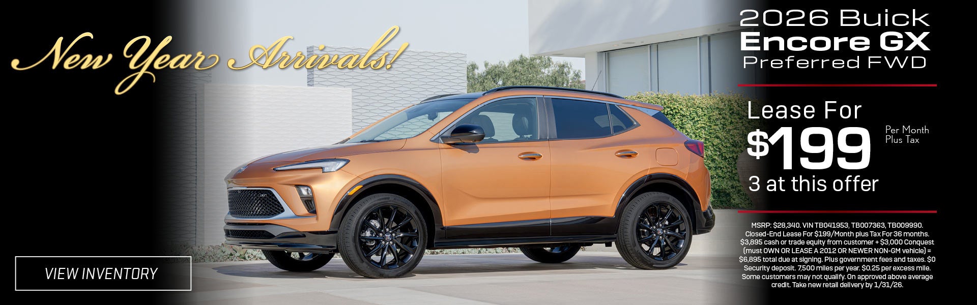 Bronze 2026 Buick Encore GX lease offer